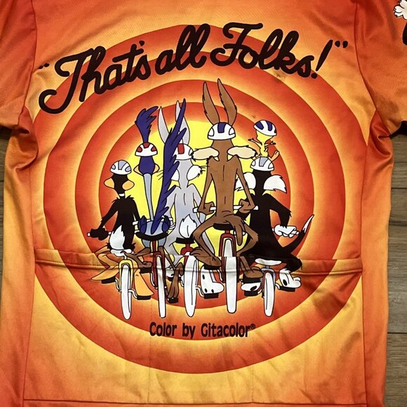 VTG 1993 Giordana Looney Tunes Cycling Jersey Italy 90s Bugs Bunny Daffy Tweety - Picture 15 of 15